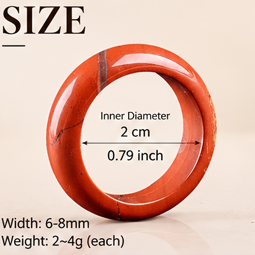 2pcs Women's Red and Speckled Stone Dual-Color Ring Set